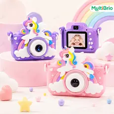 Mini Câmera Infantil Recarregável com Capa Protetora, HD para Fotos, Gravação de Vídeos e Filmagens