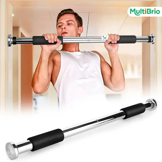 Barra Portátil Regulável 62 100 Cm Apoio Firme para Pull Up Treino Superior Livre