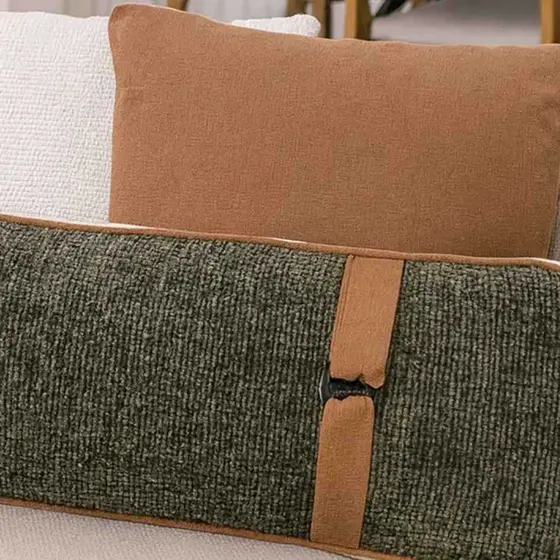 Kit almofadas decoração Clean com detalhe em tiras