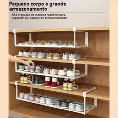 Sapateira dobrável para sapatos, armário para sapatos em camadas, economiza espaço, adequado para guarda-roupa, armário
