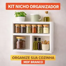 Nicho Retangular com Divisória MDF Branco
