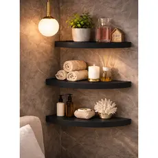 Kit Nicho Prateleira de Canto MDF 30 cm Decorativa Parede Sala Quarto Banheiro Organizador