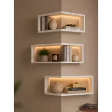 Prateleiras de Canto para Sala ou quarto MDF Decorativo Parede.