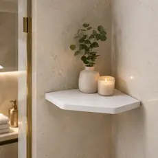 Prateleira de Canto Flutuante Decorativa MDF 30 cm  Branco ou Preto com Bordas Arredondadas