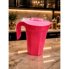 Kit Jarra 1,2L com 4 Copos Plástico Transparente para Suco Água Refrigerante