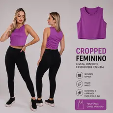 Cropped Regata Cavado Dry Fit Proteção Solar Feminino Para Treino Academia Corrida Caminhada Crossfit