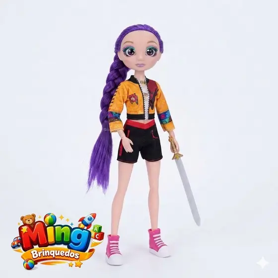Bonecas Guerreiras do K-Pop Figura de Ação Rumi Mira Zoey Articulada Brilhante Cabelos Coloridos Presente