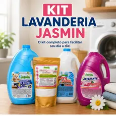 KIT Lavanderia Completo (Amaciante Fofinho+Lava Roupas+ Tira Manchas em pó+ Alvejante sem Cloro) combo lavagem de roupas