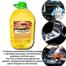 Silicone Líquido Automotivo Brilho Mágico 5LT -Tutti-Frutti-proteção, brilho e revitalização