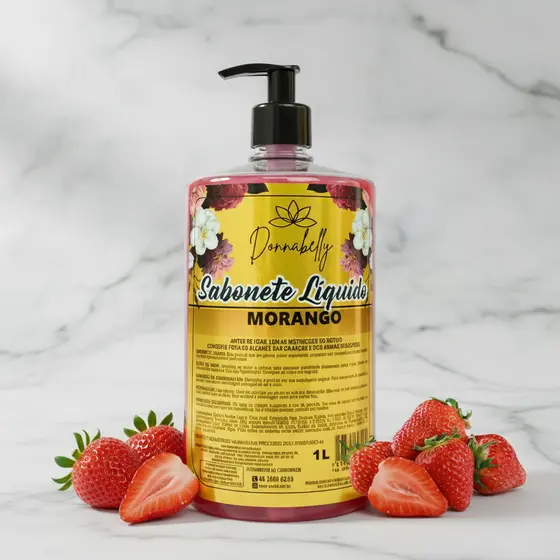 Sabonete Líquido Perolado Donnabelly Morango 1L -fragrância irresistível e marcante