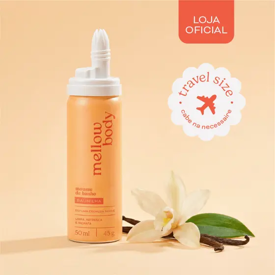 Mini Chantilly de Banho Baunilha 50ml - Sabonete Líquido em mousse Premium Hidratante skincare