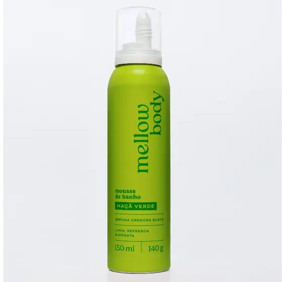 Sabonete Mousse de Banho Vegano Mellow Maçã Verde 150ml – Espuma Hidratante Corporal banho premium