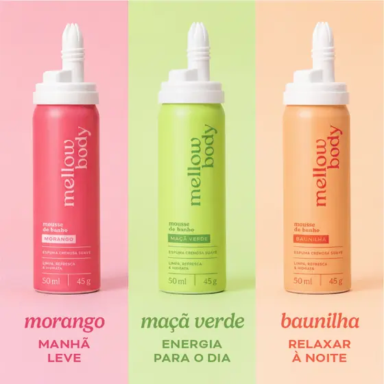 Kit de minis Mellow Christmas Sabonete Líquido  Hidratante com textura de Chantilly  Mellow Body