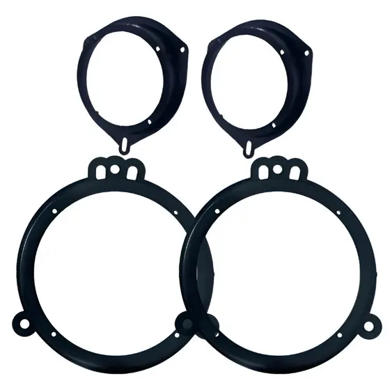 Moldura Aro Para Alto Falante Fiat Mobi 4 Peças Preto