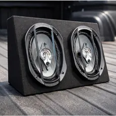 Par Alto Falante Leson 69 6x9 200w + Caixa Carpete Caminhao Preto/prata