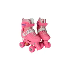 Patins De 4 Rodas Quad Infantil E Adulto Tamanho Ajustável Rosa