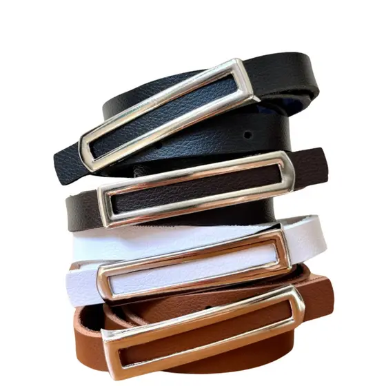 Cintos  Feminino Fivela Dourada Elegante e Comprimento Ideal