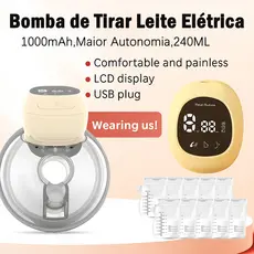 Bomba Tira-Leite Elétrica Recarregável e Silenciosa com Sacos de Armazenamento