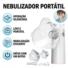 Máquina Nebulizadora Portátil Inalador Nebulizador Adulto Infantil Silencioso