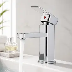 Modern Bathroom Faucet Metal Stainless Steel Lavatory Sink 1/2 Chrome Black Luxury