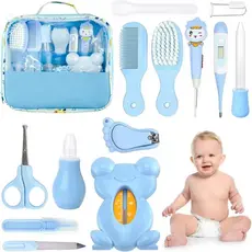 Kit 13 Higiene Cuidado Bebê Recém Nascido Essencial 13 Peças Cuidados Com O Bebê Recém Cortador Escova Cabelo Unha Pente