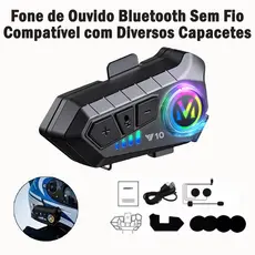 Y10 Intercomunicador para Capacete de Motocicleta - Áudio HD à Prova d'Água Longa Duração de Bateria para