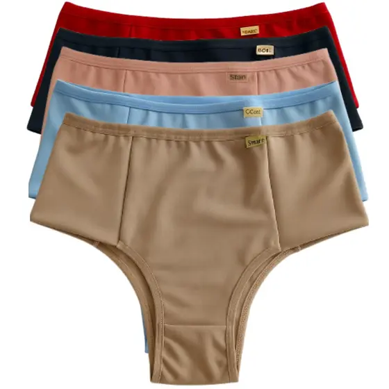 Kit 5 Calcinhas Conforto Lateral Dupla Tanga Microfibra Calçola Feminina