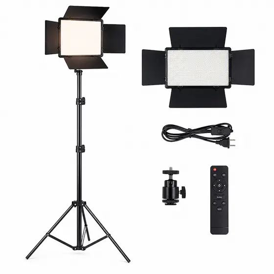 Luz LED para Fotografia com Tripé 2,1m Ajustável Iluminação Profissional para Lives e Gravações