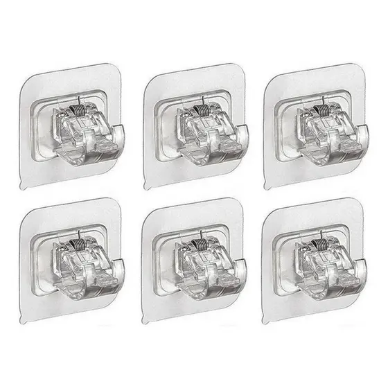 Kit Suporte para Cortina Ganchos para Varão de Cortina Sem Necessidade de Furar Fácil de Instalar