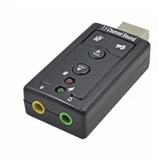 Placa De Som Adaptador Usb 7.1 Canais Áudio 3d Sound Fone Pc