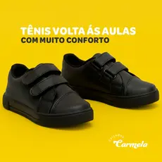 Tênis Infantil Masculino Preto Menino Menina Escolar Antiderrapante Confortável Resistente Dia a Dia