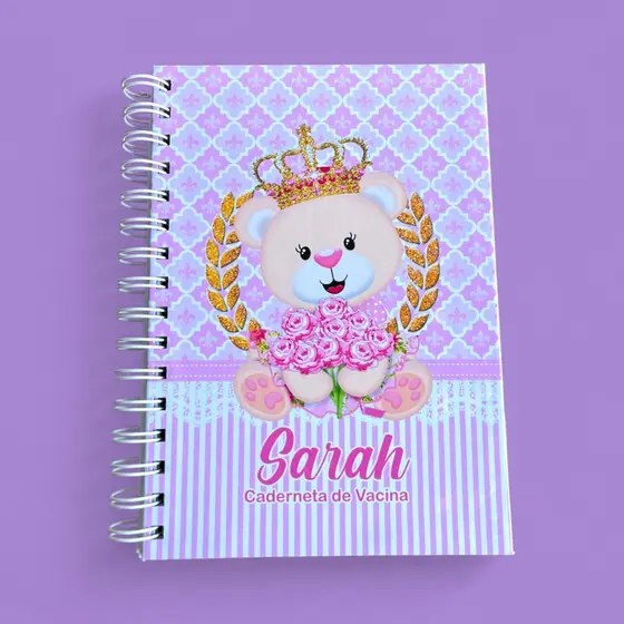 Caderneta Vacinação Ursinha Realeza Menina, Safari Personalizada