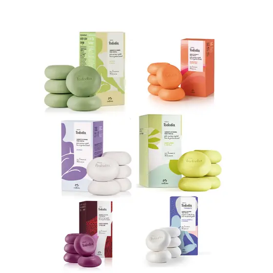 KIT 3 CAIXAS SABONETES EM BARRA NATURA TODODIA SORTIDOS