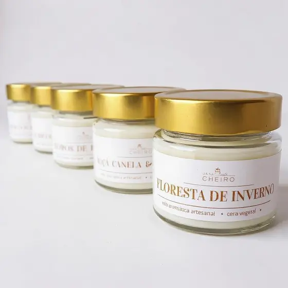Vela Aromática Perfumada Vegetal 140G Vidro e Tampa Metálica