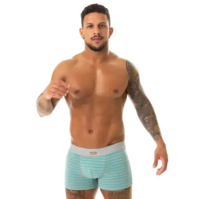 Kit 10 Cuecas Boxer Listradas Modelagem Anatômica Ultra Comfort