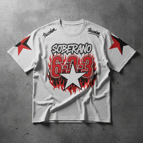 Camiseta Soberano 6-3-3 Camisa Moda Esportiva Tricolor