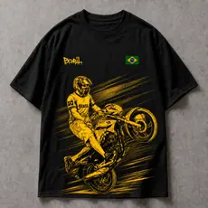 Camiseta Seleção Brasileira 244 Camisa Grau Estilo Mandrake de Copa do Mundo 100% Algodão Streetwear