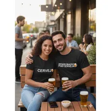 kit 02 camisetas casal apaixonado por cerveja camisa para curtir com amigos