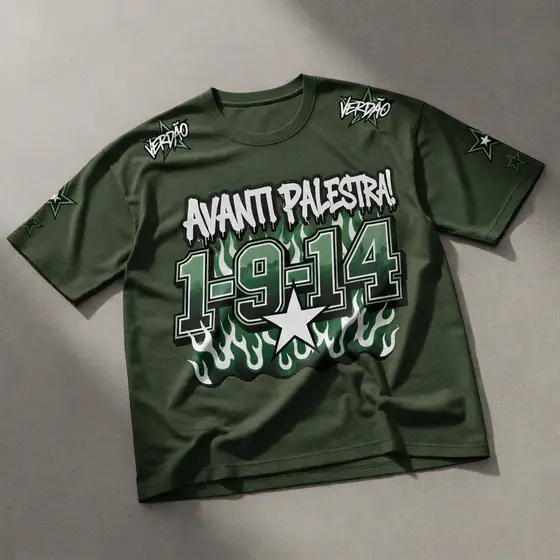 Camiseta Avanti Palestra 1914 Estilo Jersey Futebol Street Casual Algodão