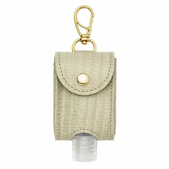 Chaveiro Charm Bag Porta Álcool em Gel em Couro Artlux 8001 com Mosquetão