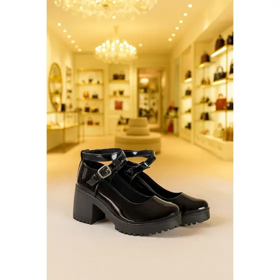 Sapato Feminino MaryJane Gladiadora Salto Alto