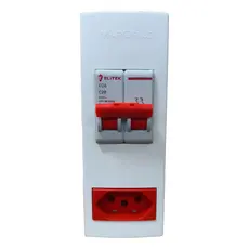 Caixa Sobrepor Disjuntor Bipolar + Tomada 2P+T 10A/20A 220V