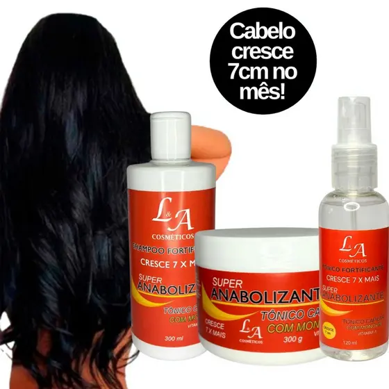 Kit Completo Cabelo Cresce Até 7 Cm Por Mês  Fortificante Capilar Hidratação Fortificação Original