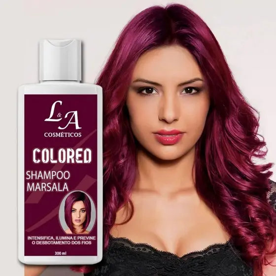 Shampoo Tonalizante Marsala Intenso - S Amônia - Resultado 100% Natural La cosméticos 300ml