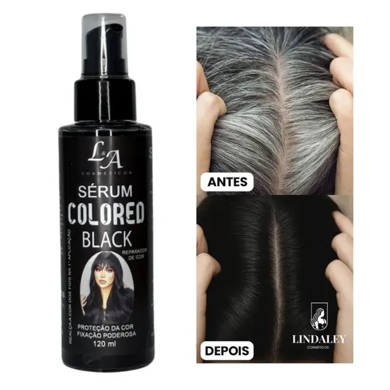 Sérum Black Escurecedor Cabelos Brancos Tonalizante Efeito 100% Natural Super Resultado Sem Amônia