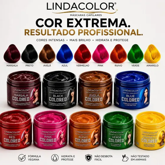 Máscara Tonalizante Tinta Sem Amônia La Cosmeticos Mechas Faceis Escurecedor Cabelos Matizadora