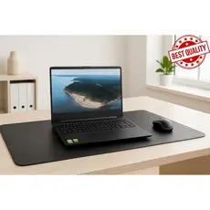 DeskPad Mouse Pad Luxo 90cm X 40cm Gigante Courino Sintetico Preto