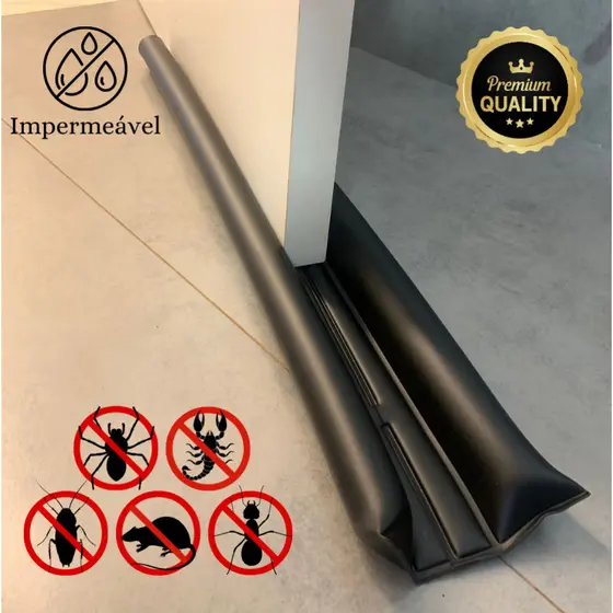 Protetor de porta Impermeável Rolinho 70cm 80cm Dupla Proteção Preto Marrom Cinza Branco