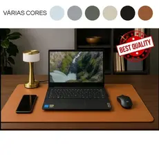 Mouse Pad DeskPad Gigante 90x40cm Luxo Courino Sintétic Preto Caramelo Marrom Branco Bege Cinza Café