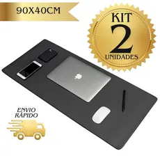 Kit 2 Deskpad Mouse Pad Gigante 90cm X 40cm Courino Sintetico